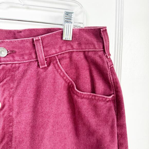 VTG LEE Burgundy Maroon Wine Colored High Waisted Mom Jeans Tapered Leg SEE NOTE - Picture 8 of 16